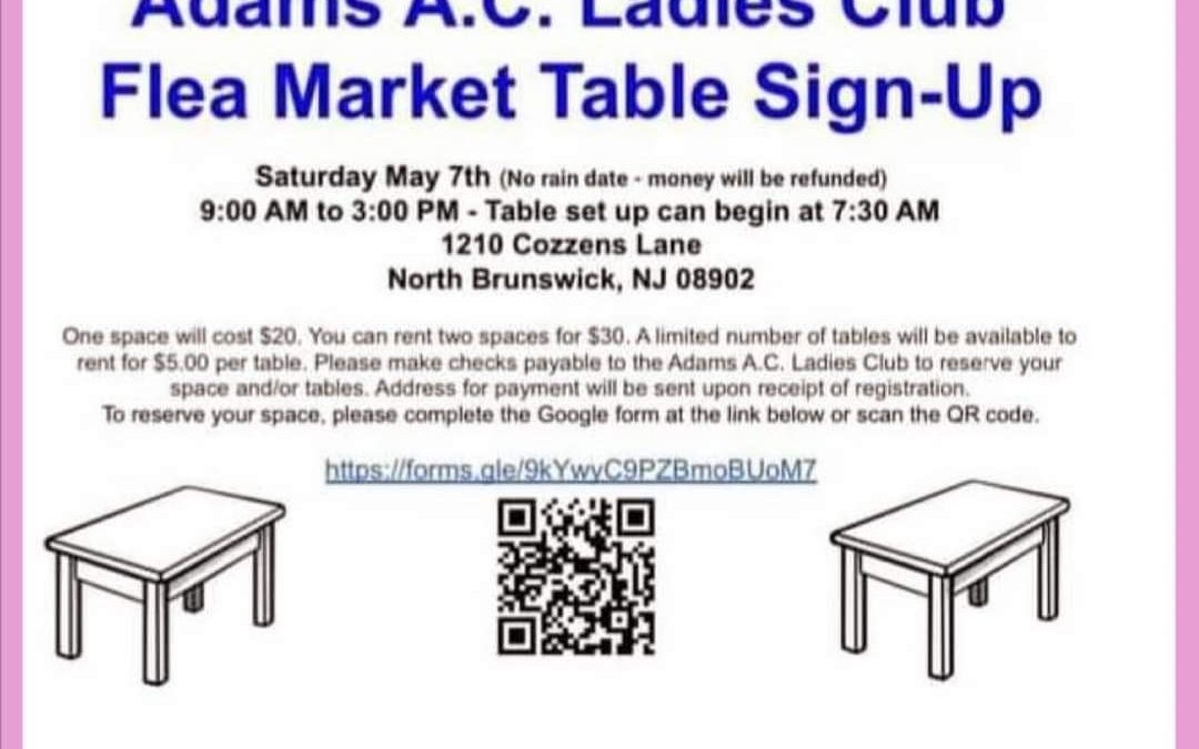 Adam’s A.C. Ladies Club Flea Market Sign-up